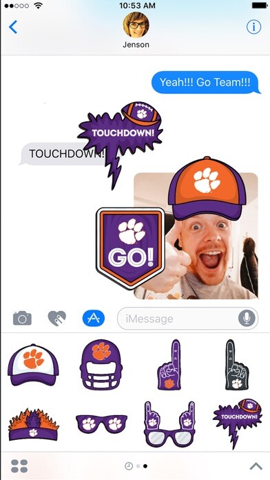 Emulate iPhone app Clemson Tigers Plus Stickers for iMessage using MyAndroid Emulate iPhone app Clemson Tigers Plus Stickers for iMessage using MyAndroid