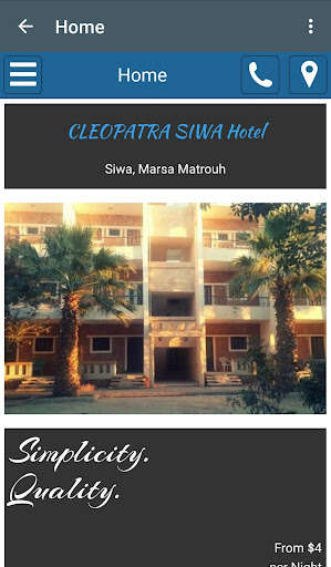 Run android online APK Cleopatra Siwa Hotel from MyAndroid or emulate Cleopatra Siwa Hotel using MyAndroid