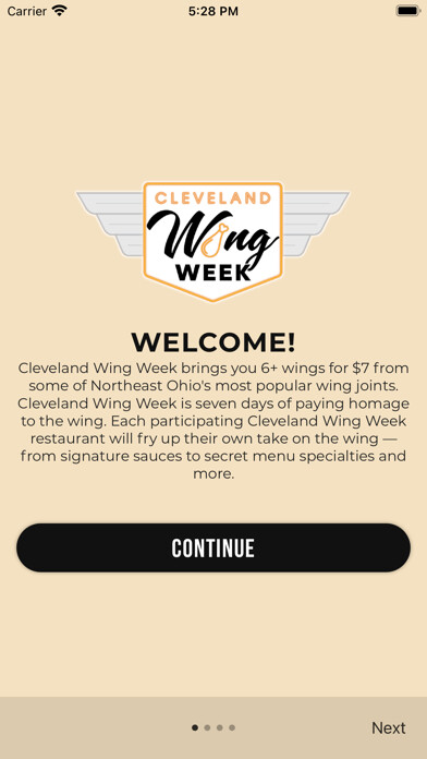 Emulate iPhone app Cleveland Wing Week using MyAndroid