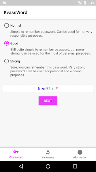 Emulate Android APK Clever password generator Emulate Android APK Clever password generator