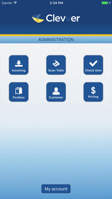 Emulate iPhone app ClevverMail Admin using MyAndroid