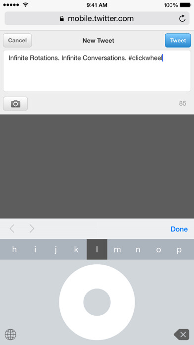 Emulate iPhone app Click Wheel Keyboard using MyAndroid