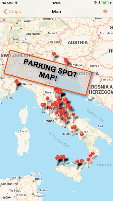 Emulate iPhone app ClimbAdvisor - Climbing Spots using MyAndroid