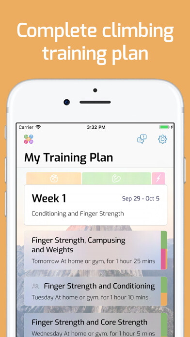 Emulate iPhone app ClimbingCoach Training using MyAndroid