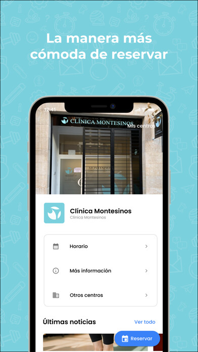 Emulate iPhone app CLINICA MONTESINOS using MyAndroid