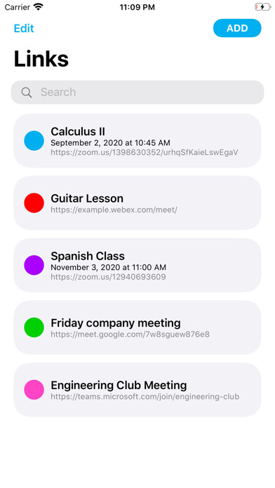 Emulate iPhone app Clink – Meeting Link Manager using MyAndroid Emulate iPhone app Clink – Meeting Link Manager using MyAndroid