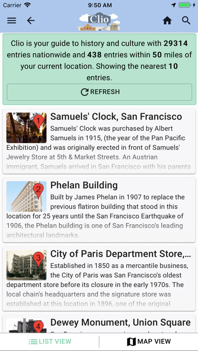 Emulate iPhone app Clio - Your Guide to History using MyAndroid Emulate iPhone app Clio - Your Guide to History using MyAndroid