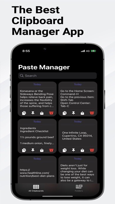 Emulate iPhone app Clipboard Keyboard Manager App using MyAndroid