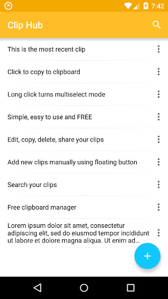 Run android online APK Clip Hub: Clipboard manager from MyAndroid or emulate Clip Hub: Clipboard manager using MyAndroid