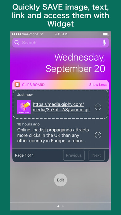 Emulate iPhone app Clips Board using MyAndroid
