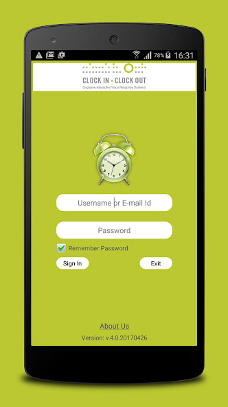 Emulate iPhone app CLOCK IN CLOCK OUT using MyAndroid Emulate iPhone app CLOCK IN CLOCK OUT using MyAndroid