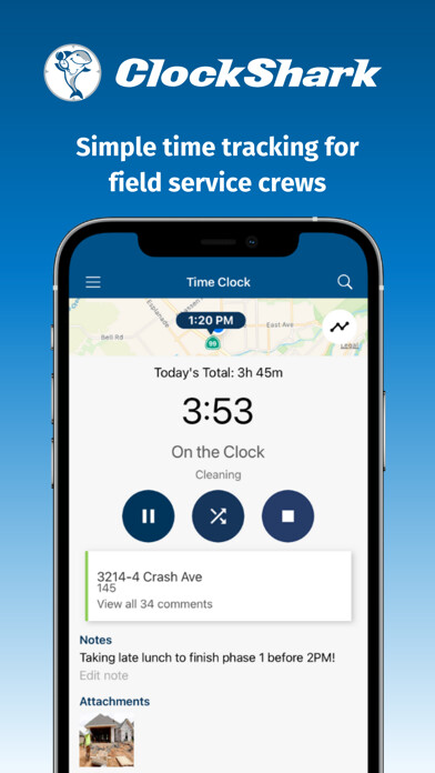 Emulate iPhone app ClockShark using MyAndroid