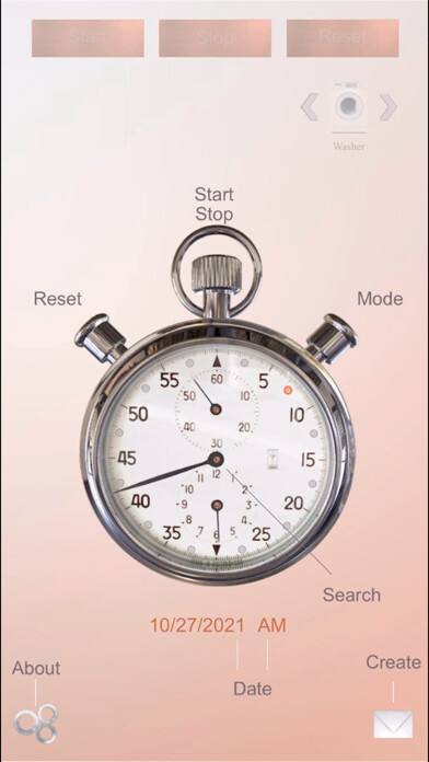 Emulate iPhone app ClockZone: Chrome Stopwatch Ed using MyAndroid
