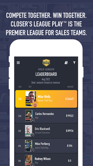 Emulate iPhone app Closers Sales League using MyAndroid
