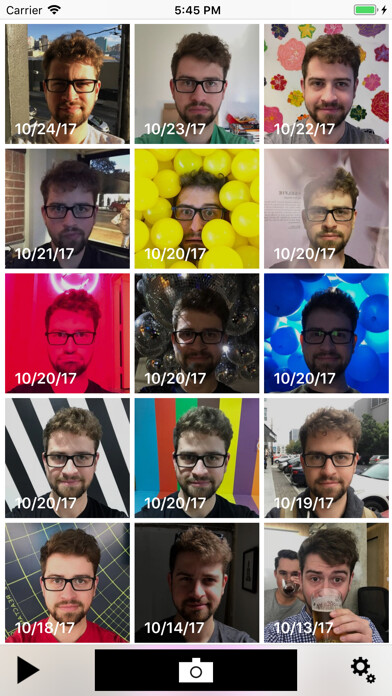 Emulate iPhone app Close-up, daily selfies using MyAndroid