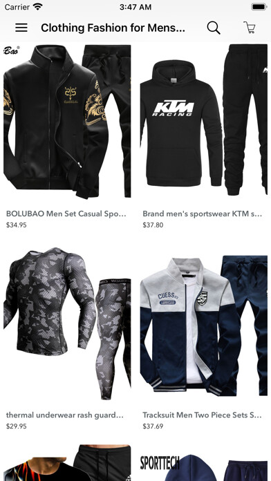 Emulate iPhone app Clothing Fashion for Mens Only using MyAndroid Emulate iPhone app Clothing Fashion for Mens Only using MyAndroid