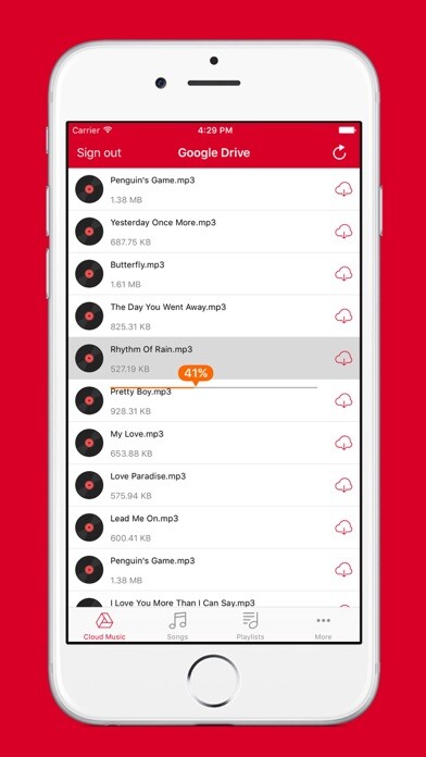 Emulate iPhone app Cloud Music - Mp3 Player and Playlists Manager for Cloud Storage App using MyAndroid Emulate iPhone app Cloud Music - Mp3 Player and Playlists Manager for Cloud Storage App using MyAndroid