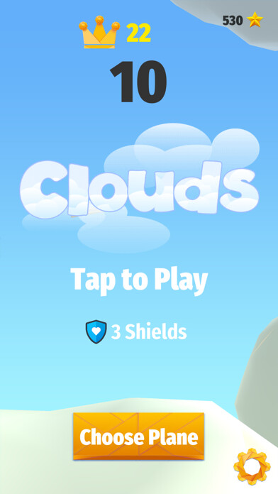 Emulate iPhone app Clouds - Free Flying Paper Airplane Game using MyAndroid