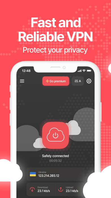 Emulate iPhone app CloudVPN - Hotspot VPN Proxy using MyAndroid