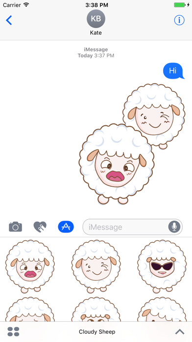 Emulate iPhone app Cloudy Sheep Stickers using MyAndroid