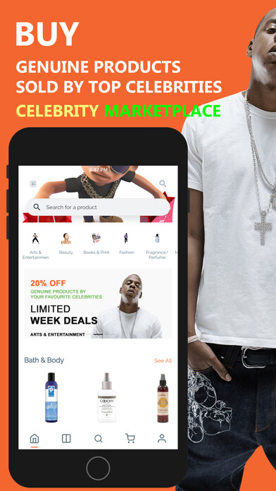 Emulate iPhone app Clout Vid™: Celeb Marketplace using MyAndroid