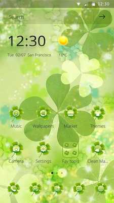Emulate Android APK Clover Green Theme Cute Romantic Fashion Flowers