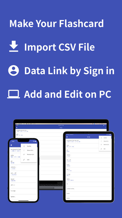 Emulate iPhone app CLQA: Make Your Flashcard List using MyAndroid
