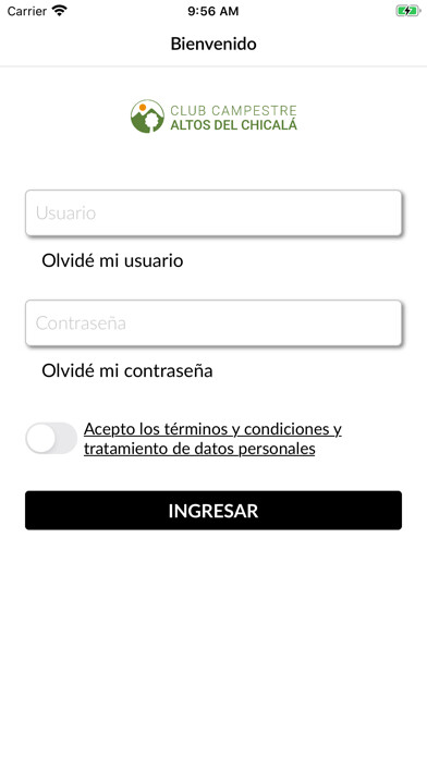Emulate iPhone app Club Campestre Altos Chicalá using MyAndroid