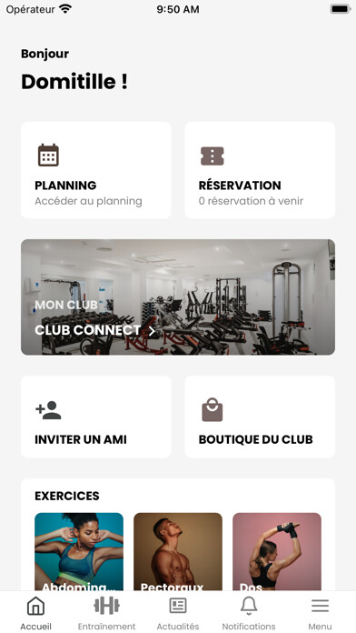 Emulate iPhone app Club Connect : Fitness & Gym using MyAndroid