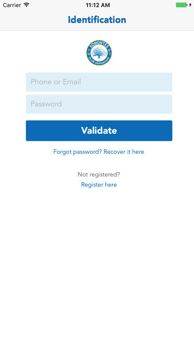 Emulate iPhone app Club Deportivo Somontes using MyAndroid