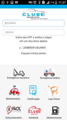Emulate Android APK Clube Seguro Auto