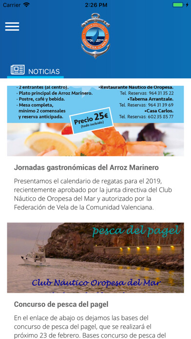 Emulate iPhone app Club Náutico Oropesa del Mar using MyAndroid Emulate iPhone app Club Náutico Oropesa del Mar using MyAndroid