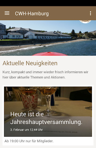 Run android online APK Club Whiskyfreunde Hamburg e.V from MyAndroid or emulate Club Whiskyfreunde Hamburg e.V using MyAndroid