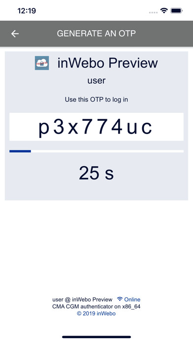 Emulate iPhone app CMA CGM Authenticator using MyAndroid