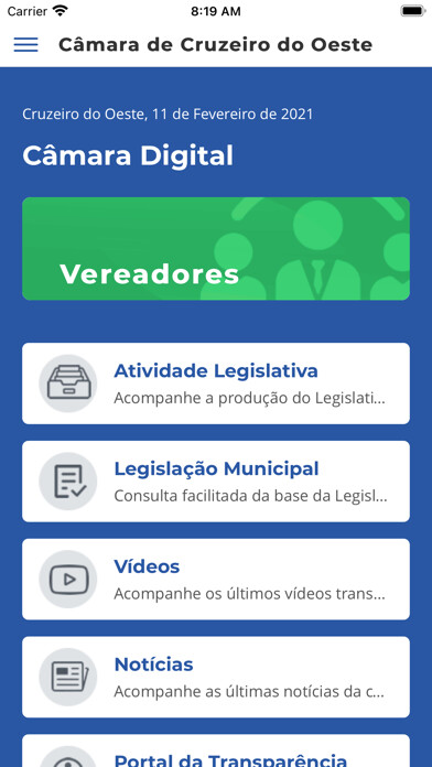 Emulate iPhone app Câmara Cruzeiro do Oeste using MyAndroid Emulate iPhone app Câmara Cruzeiro do Oeste using MyAndroid