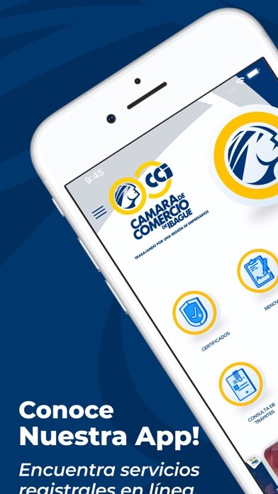 Emulate iPhone app Cmara de Comercio de Ibague using MyAndroid