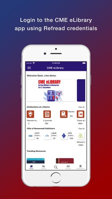 Emulate iPhone app CME eLibrary using MyAndroid