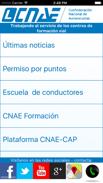 Emulate iPhone app CNAE Confederación Nacional AE using MyAndroid Emulate iPhone app CNAE Confederación Nacional AE using MyAndroid