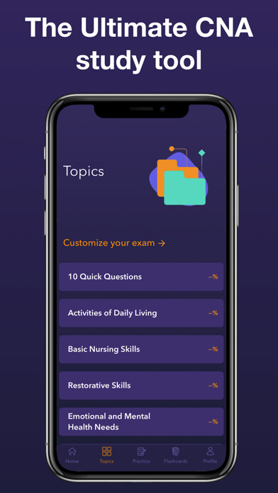 Emulate iPhone app CNA: Practice Exam Prep 2023 using MyAndroid