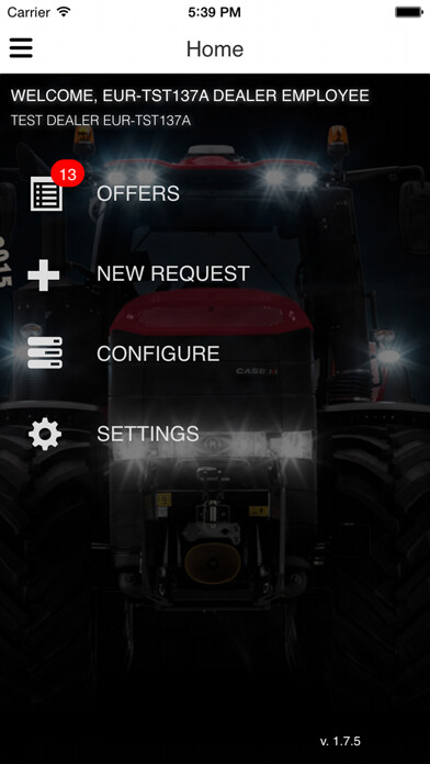 Emulate iPhone app CNH IND eQuipment Sales using MyAndroid