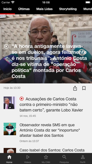 Emulate iPhone app CNN Portugal using MyAndroid Emulate iPhone app CNN Portugal using MyAndroid