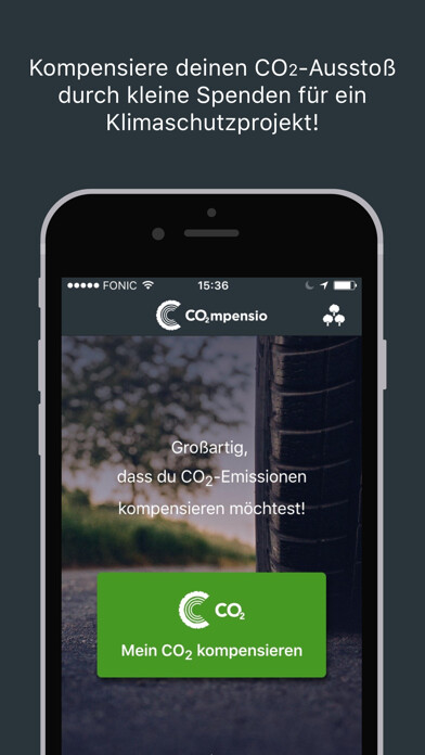Emulate iPhone app CO2mpensio - CO2-Kompensation using MyAndroid