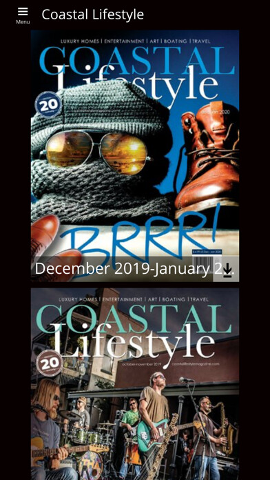 Emulate iPhone app Coastal Lifestyle Magazine using MyAndroid