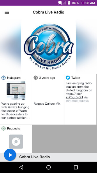Run android online APK Cobra Live Radio from MyAndroid or emulate Cobra Live Radio using MyAndroid