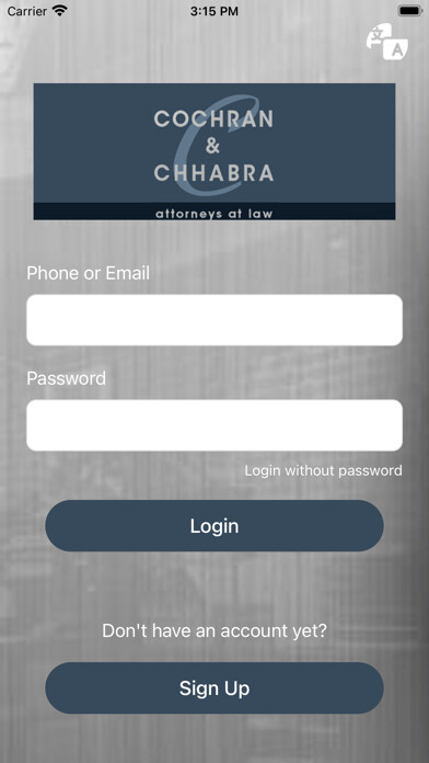 Emulate iPhone app Cochran & Chhabra Criminal App using MyAndroid