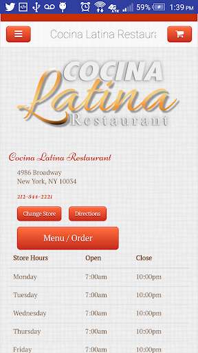 Run android online APK Cocina Latina Restaurant from MyAndroid or emulate Cocina Latina Restaurant using MyAndroid