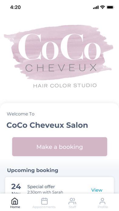 Emulate iPhone app CoCo Cheveux Salon using MyAndroid Emulate iPhone app CoCo Cheveux Salon using MyAndroid