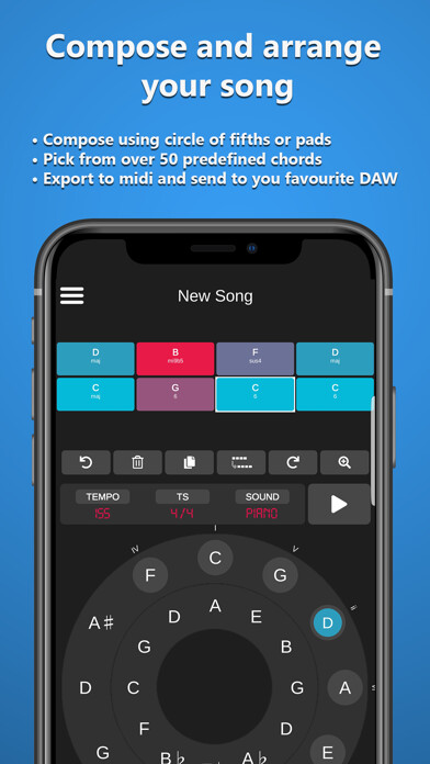 Emulate iPhone app CODA: chord progression tool using MyAndroid Emulate iPhone app CODA: chord progression tool using MyAndroid