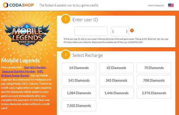 Emulate Android APK Coda Shop Khusus Malaysia - Topup Diamond ML Emulate Android APK Coda Shop Khusus Malaysia - Topup Diamond ML