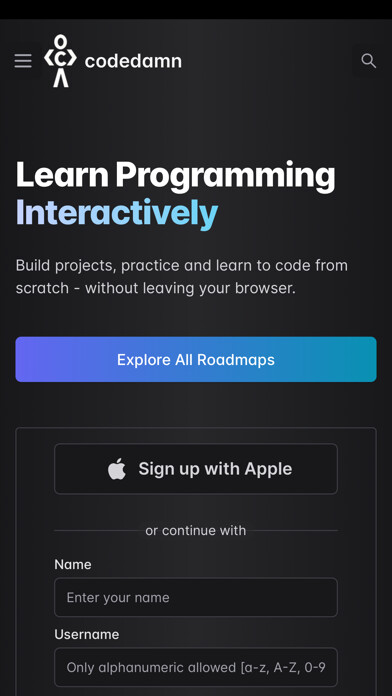 Emulate iPhone app codedamn using MyAndroid